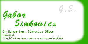 gabor simkovics business card